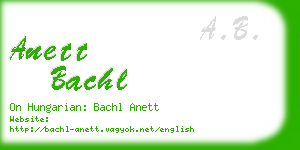 anett bachl business card